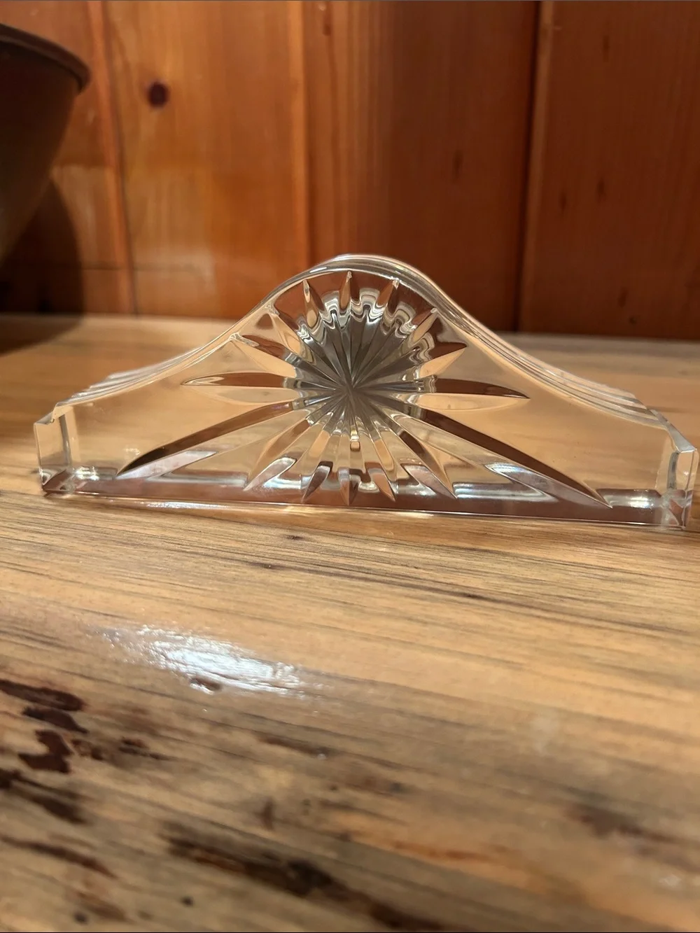 Waterford Clear Crystal Mantel Clock with Gold-Toned Bezel